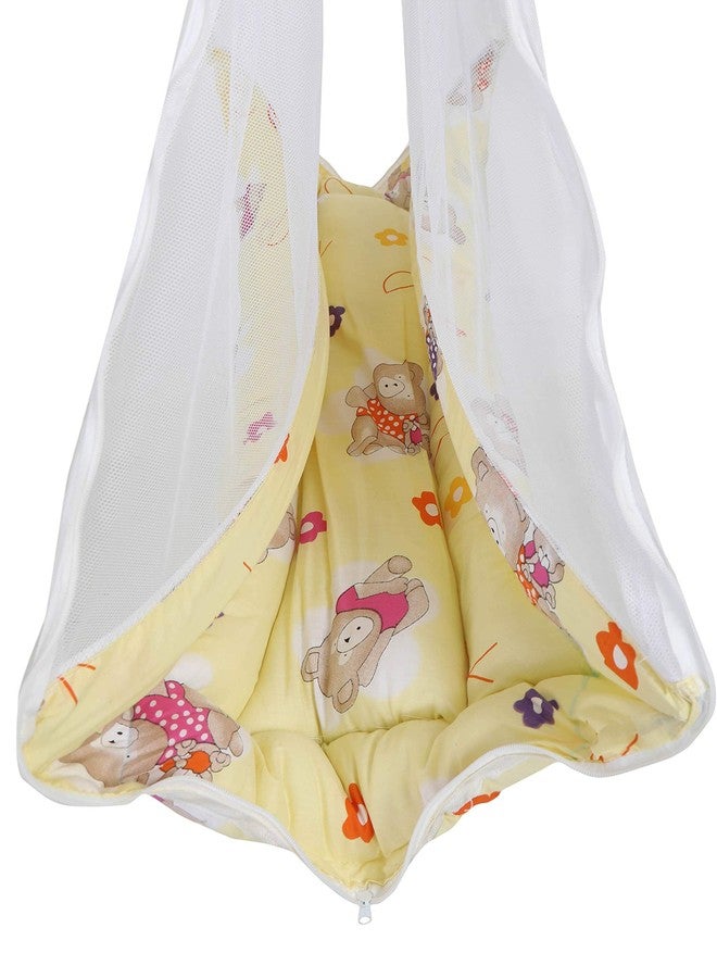 VParentsNewborn Baby Sleep Swing Cradle Jhula Palna Tottilu with Hanging Spring Cruze (Yellow) 110071 - Image 3